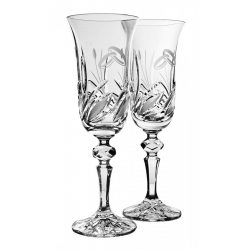   Viola * Cristal Set de pahare de șampanie pentru nuntă (2 piese) (LGyű17998)